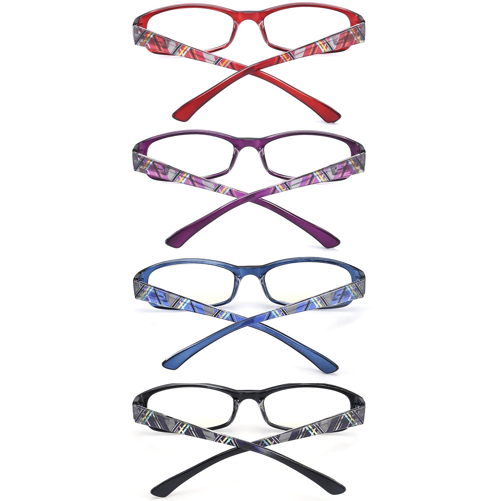 Gafas de lectura con bloqueo de luz azul para mujeres, marco rectangular para lectores de computadora con bisagra de resorte