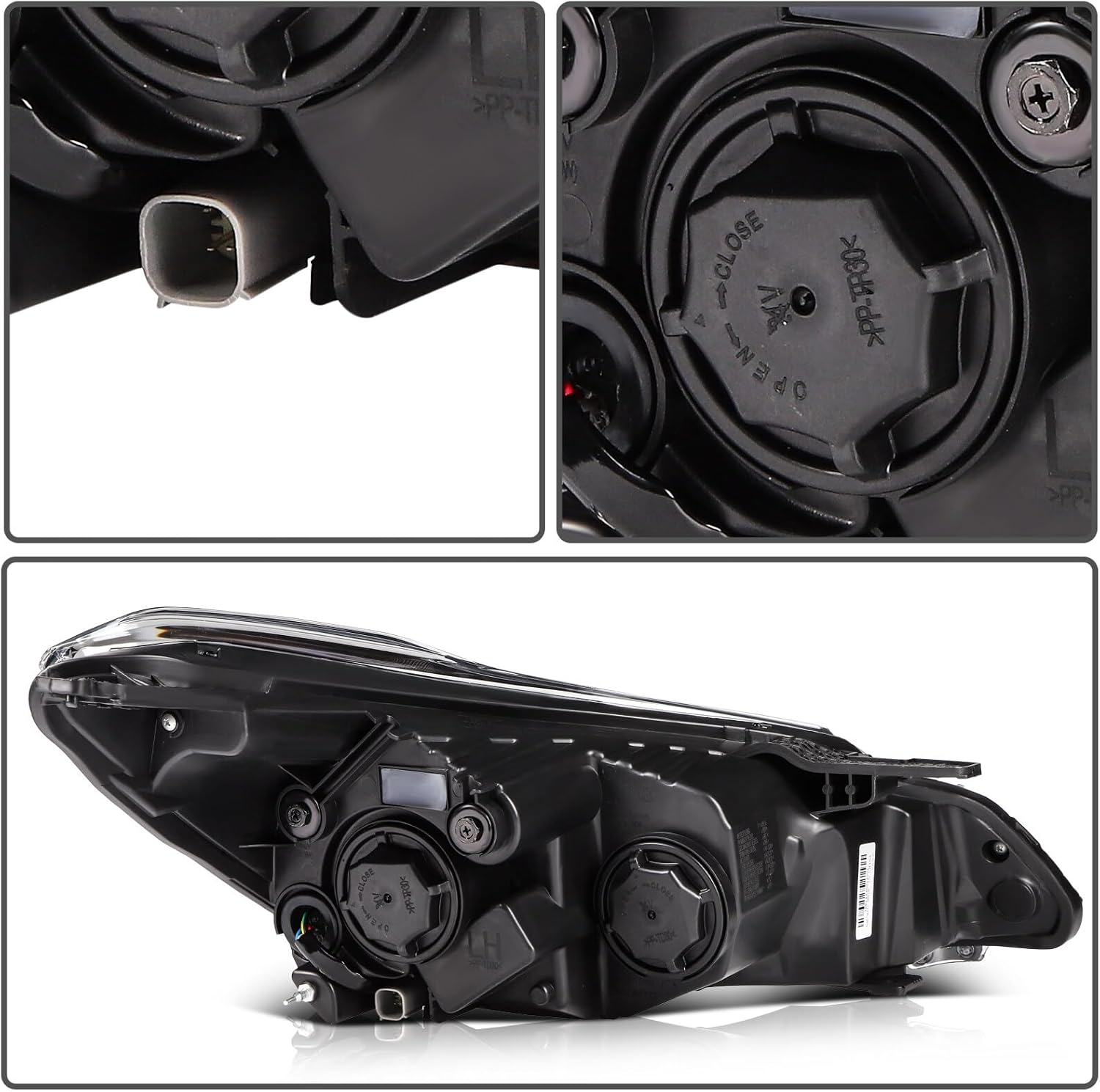 Headlight Assembly Compatible with 2019-2021 for Chevy Spark Chrome Housing Amber Reflector Driver Side Headlamp 42704893 GM2502509