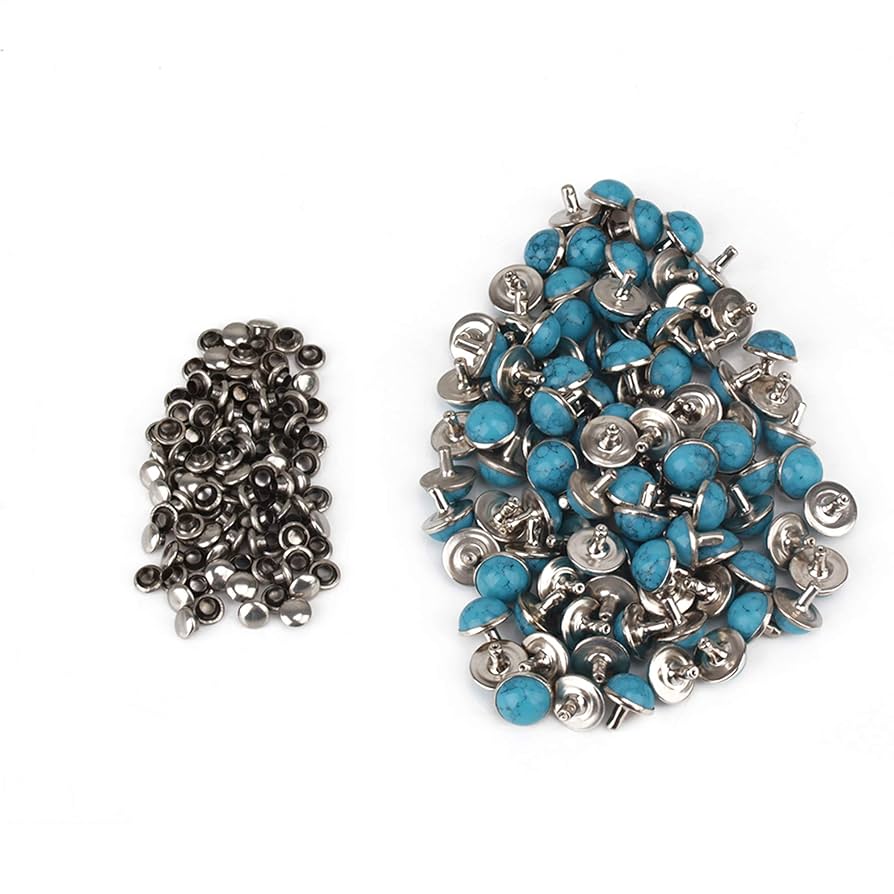 Amazon.co.jp: SHANOER 100個入れ カシメ スタッズ レザー