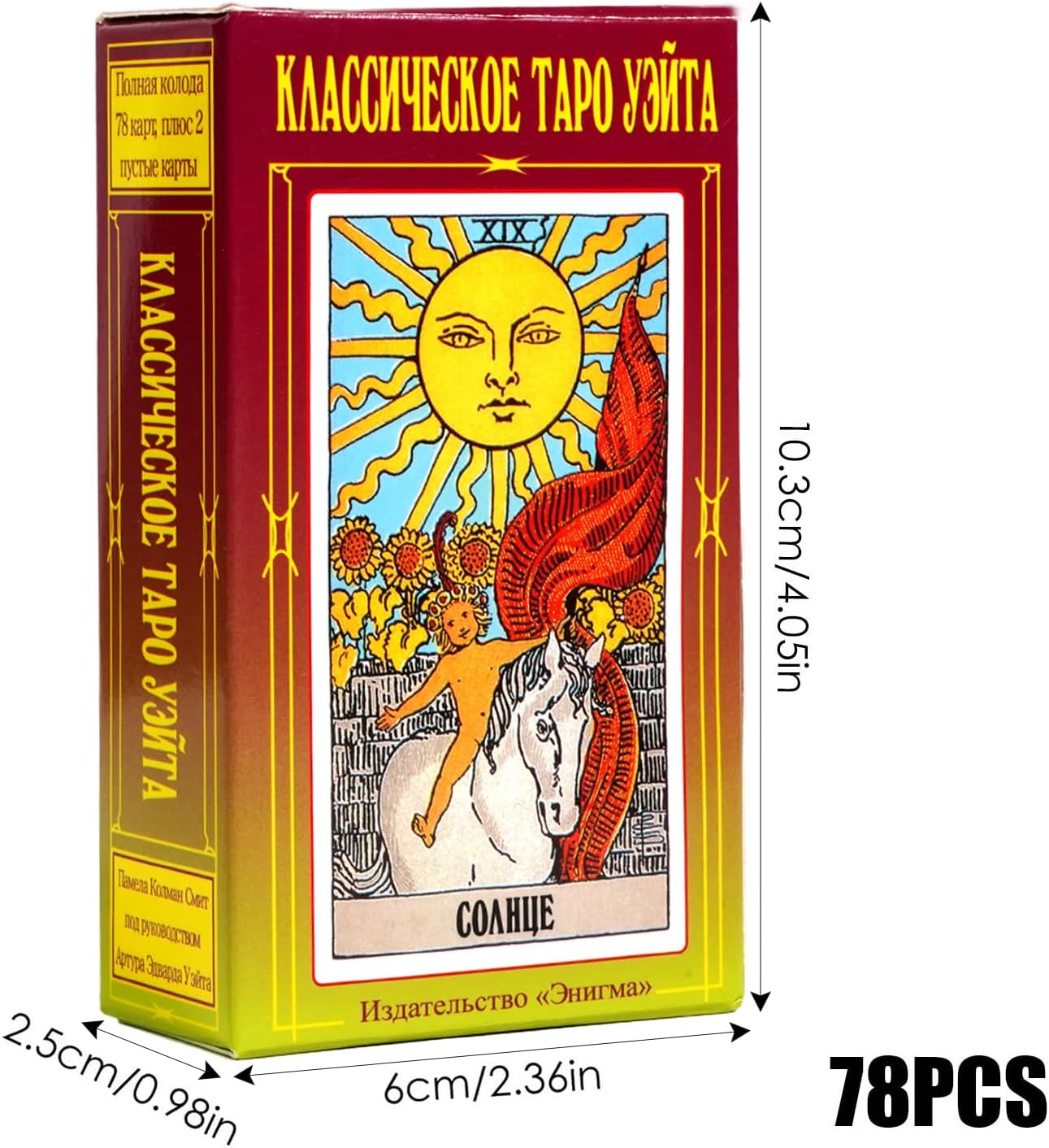Tarot Cards with Guide Book, 78 Cards Wiccan Oracle Decks Pocket Size, Oracle Cards for Club, Camping or Family Gathering