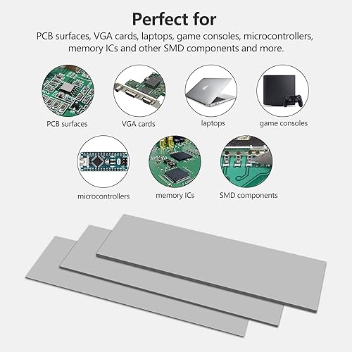 Miniatura 4 de UCEC 30 almohadillas térmicas GPU, 2.6 x 0.8 pulgadas, almohadilla térmica de silicona reutilizable para CPU, almohadilla de enfriamiento