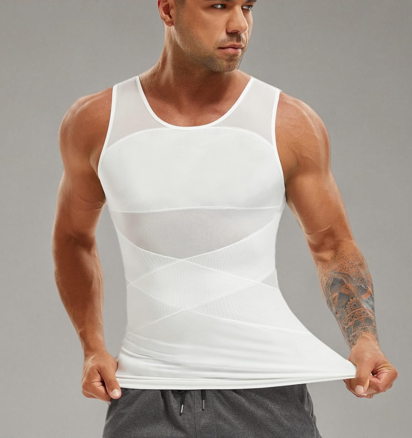 Compression Shirt for Men Slimming Undershirt Body Shaper Tank top for gynomastica Sleeveless Shapewear Vest Men - Image 6