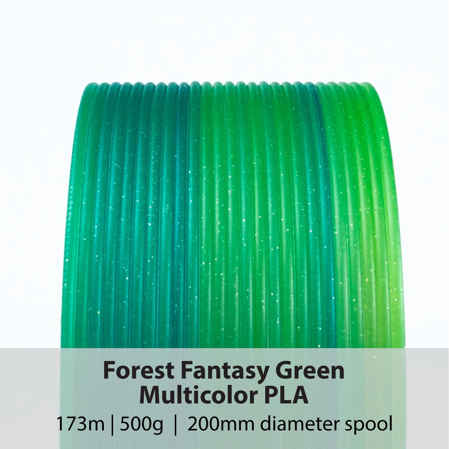Protopasta Forest Fantasy HT PLA 3D Printer Filament 1.75mm 500g Multicolor Translucent Transition Glitter Filament; 3D Printing Filament on Recyclable Cardboard Spool for 3D Printers Like Creality