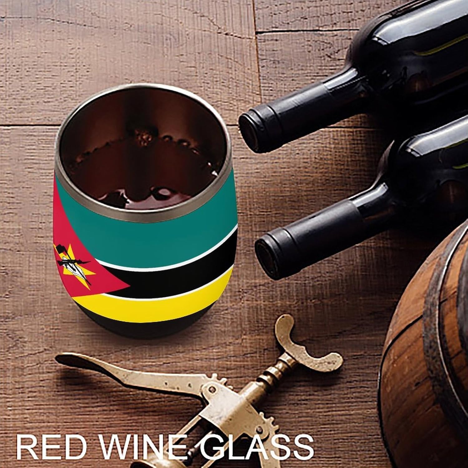 Flag of Mozambique Insulated Drinking Cup Stainless Steel Coffee Mug Wine Tumbler with Lid 12OZ
