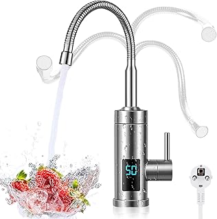 Grifo eléctrico con calentador de agua, 220 V y 3000 W, grifo de agua caliente, grifo de cocina, calentador inteligente, calentador de agua para cocina, jardín, baño, caravana, camping