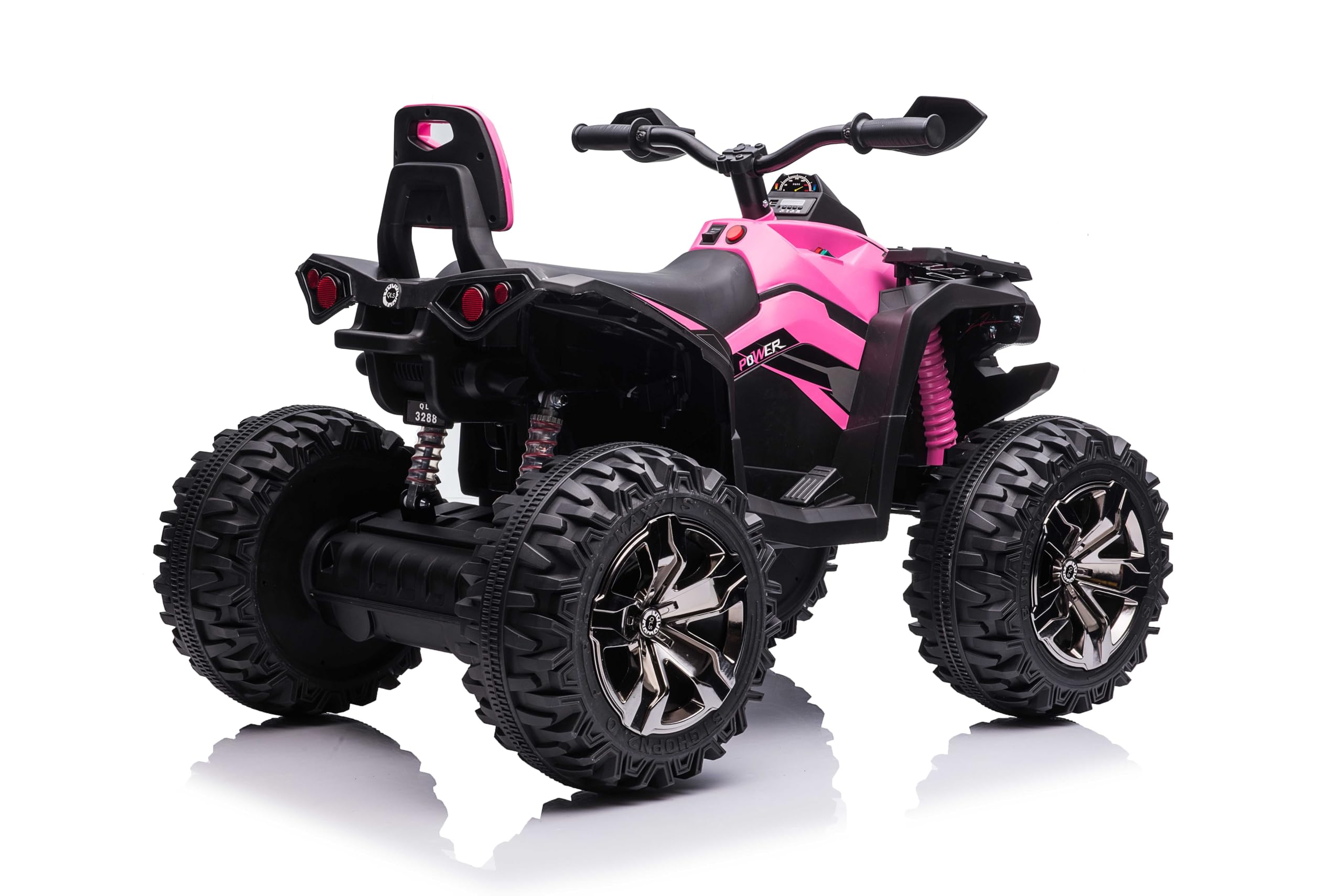 TOYSCAR Super Quad Elettrico per Bambini 12V ATV off-Road 4 x 4 Motori 12v Full Optional Batteria Potenziata 14AH Sospensioni (Rosa)