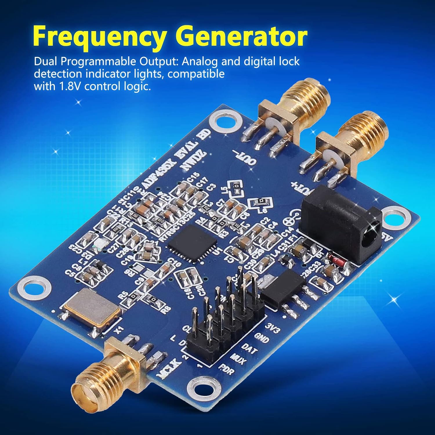 RF Signal Generator Module Dual Programmable Output Signal Source with 23.5MHz to 6000MHz Frequency Range and Integer and Fractional N Mode for Wireless Infrastructure and