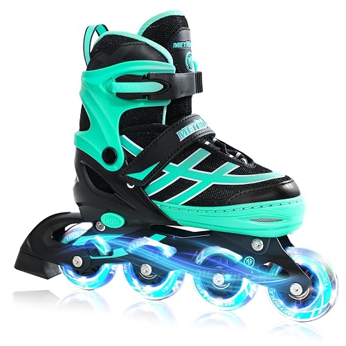 METROLLER Inline Skates for Girls Boys Ages 5-8 8-12 Adjustable Illuminating Wheels Inline Roller Skates for Youth Kids Outdoor Blades