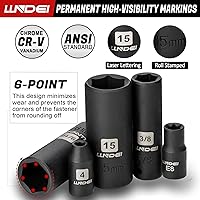 Vista 4 de LLNDEI Juego de 83 llaves de vaso de 1/4 pulgadas y 95 llaves de impacto de 3/8 pulgadas