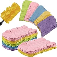 Vista 39 de Zubebe 12 piezas de repuesto de plumero de forro polar reutilizables, plumeros planos de plumas, almohadillas de limpieza lavables para múltiples