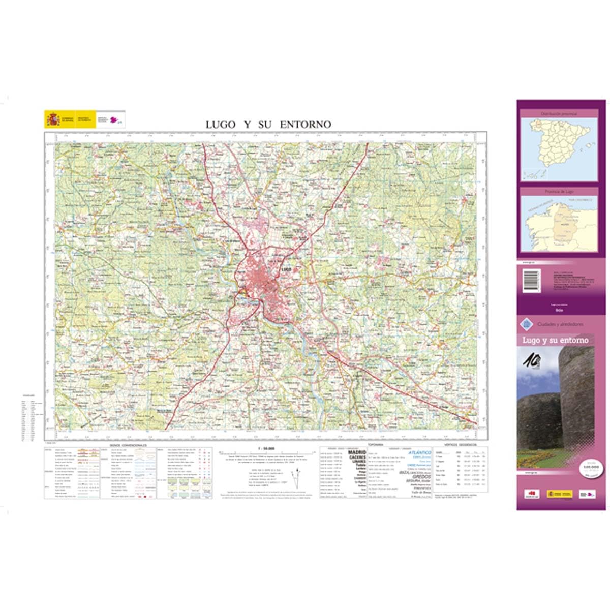 Lugo y su entorno, especial MTN 1:50.000 - Ciudad y alrededores. Mapa.