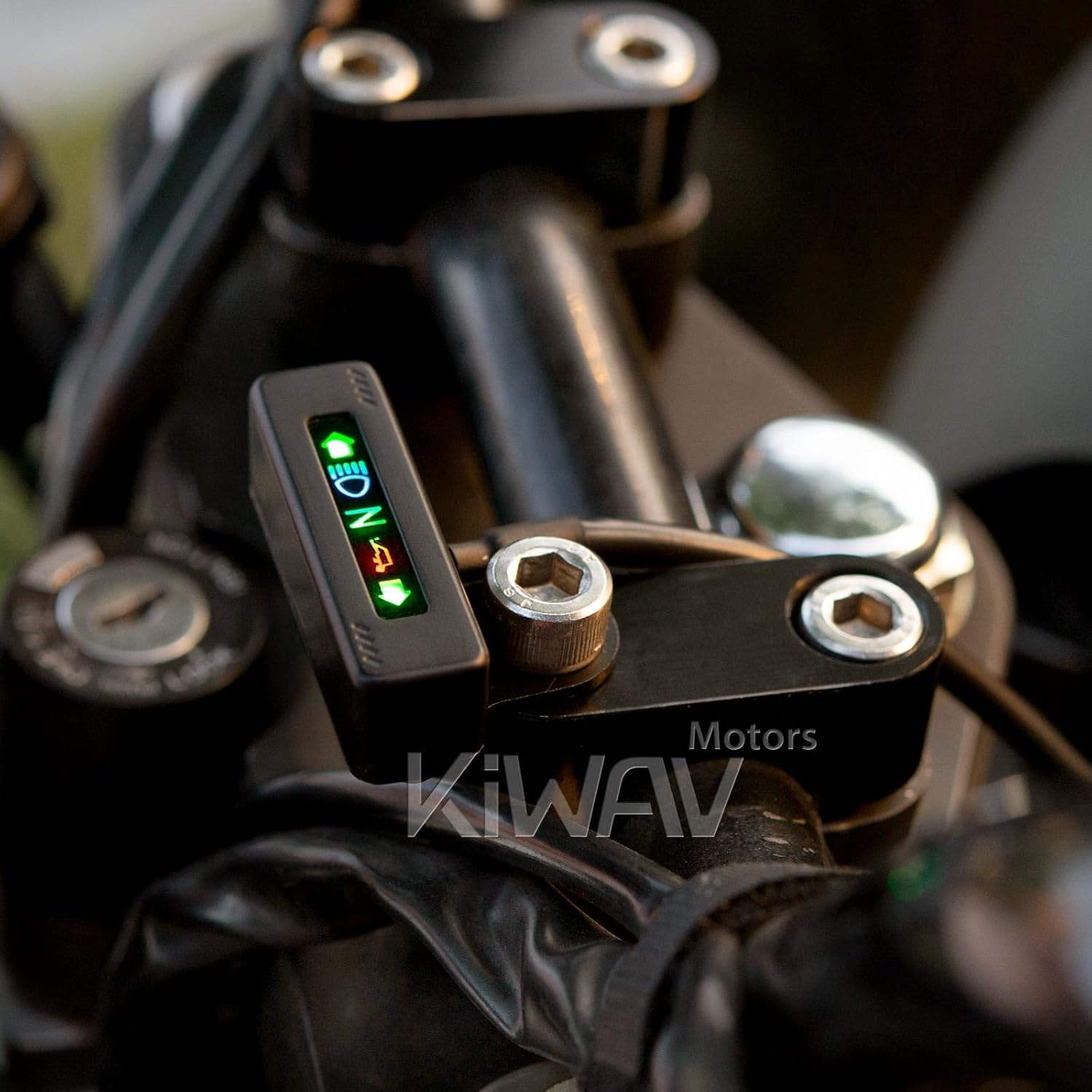KiWAV Custom Motorcycle LED mini Dashboard Warning Lights Matte Black