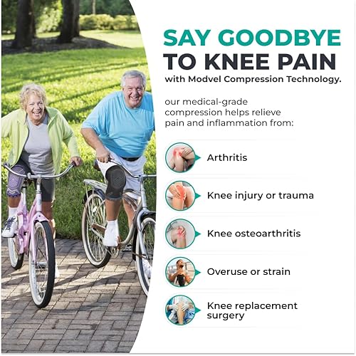 Miniatura 2 de MODVEL Rodillera profesional, rodillera de compresión con almohadilla de gel de rótula y estabilizadores laterales, vendaje de soporte de rodilla