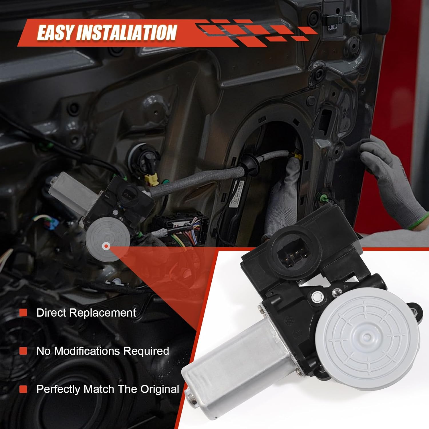 Front Left Driver Side Power Window Lift Motor Compatible with 2001-2006 Lexus LS430, ES300, ES330/Toyota Camry, Highlander, RAV4, with Anti-Clip Function, Replace# 8572033130, 8572033140