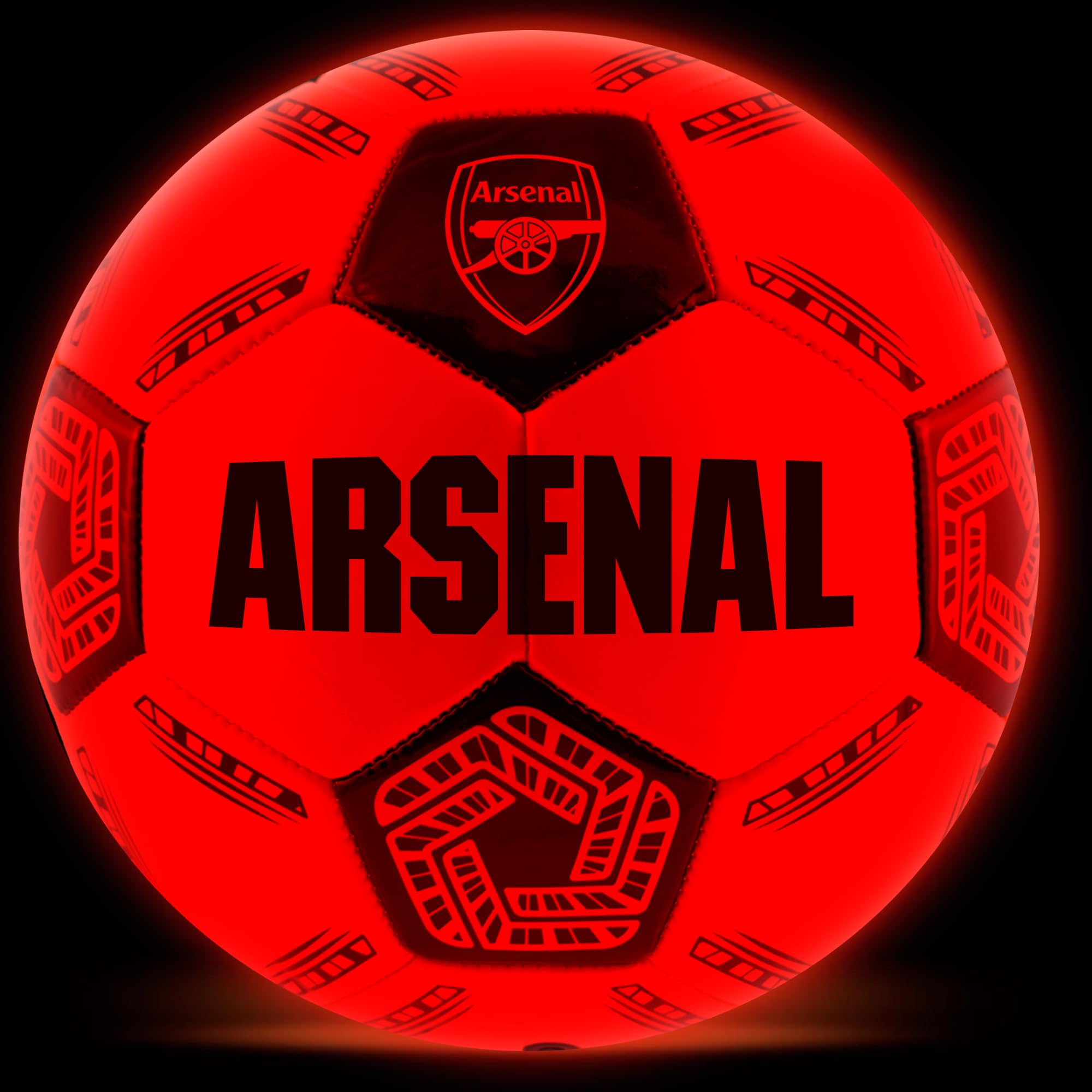 Hy-Pro Arsenal Leuchtender Fußball Größe 5, LED Fußball mit Leuchten im Dunkeln, stoßaktiviert Lichter – Auto-Abschaltung – Geeignet für alle Altersgruppen