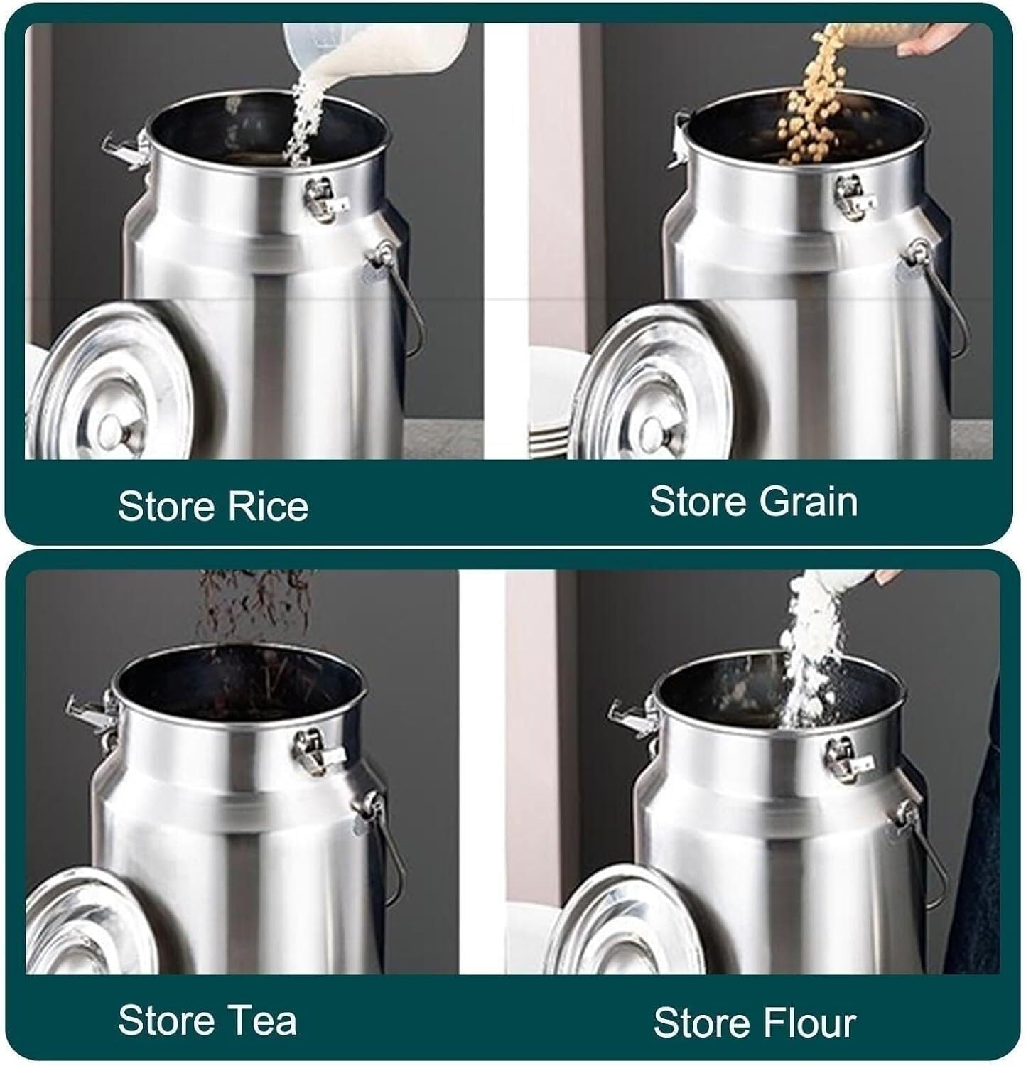 Dispenser ermetico in Acciaio Inox 304 per Latte, capacità 10,6 QT | Guarnizione ermetica in silicone, acciaio 304, stoccaggio e trasporto di liquidi a prova di perdite