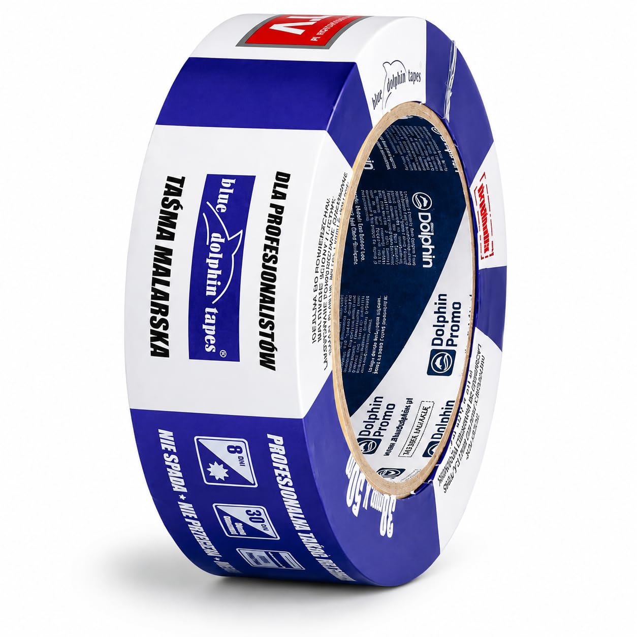 Blue Dolphin Malerset Komplett 9L Farbeimer mit Abstreifgitter 25 cm Farbroller 2 Farbwalzen 13 mm Malerrolle Rollenbügel Malerkrepp 48 mm x 33 m Renovierungsset