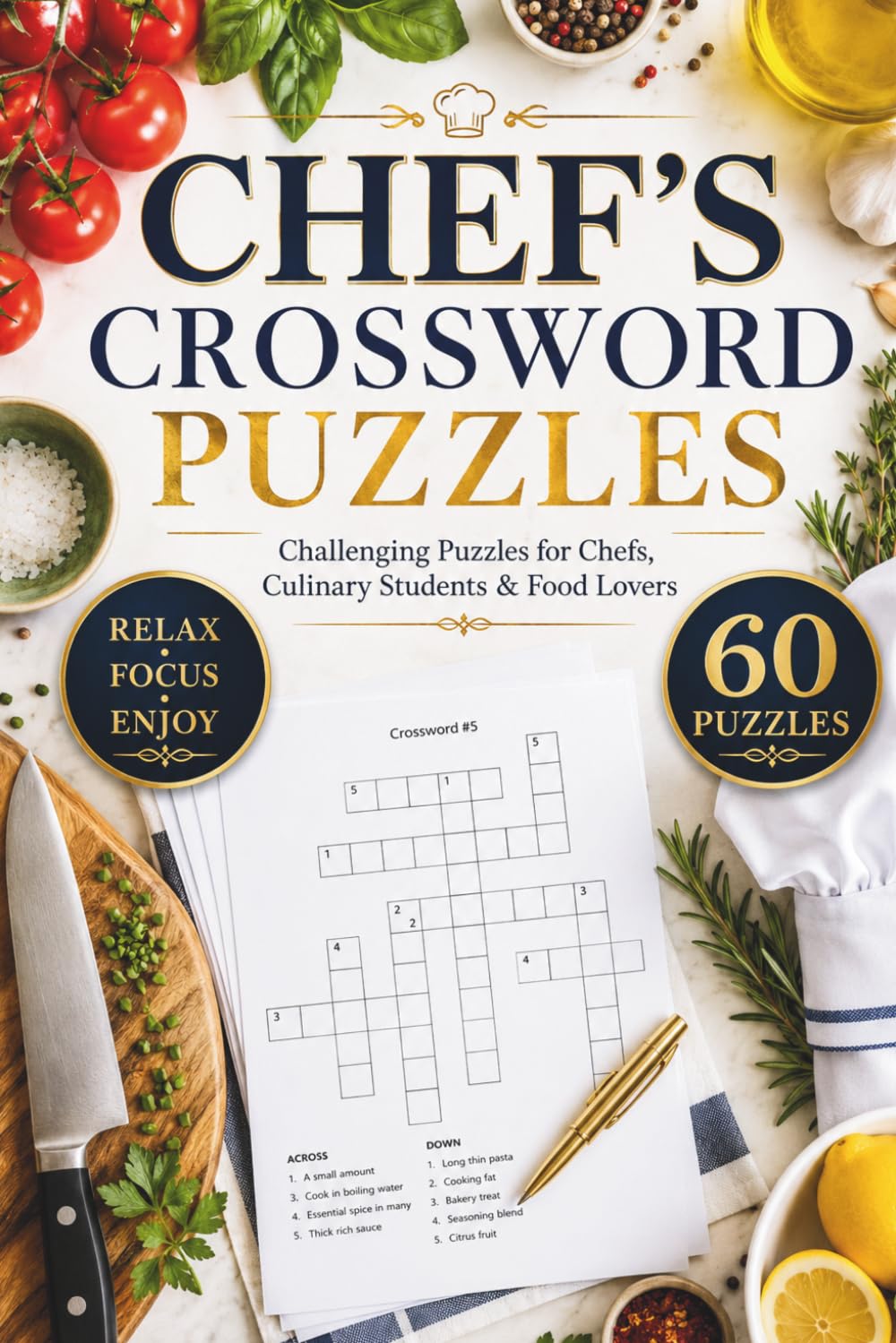 CHEF CROSSWORD PUZZLES: Food, Cooking & Culinary Crossword Puzzles with Easy-to-Read Large Print about Recipes, Baking, Kitchen Skills and More | 6x9, ... Lovers (Everyday Heroes Puzzle Collection)