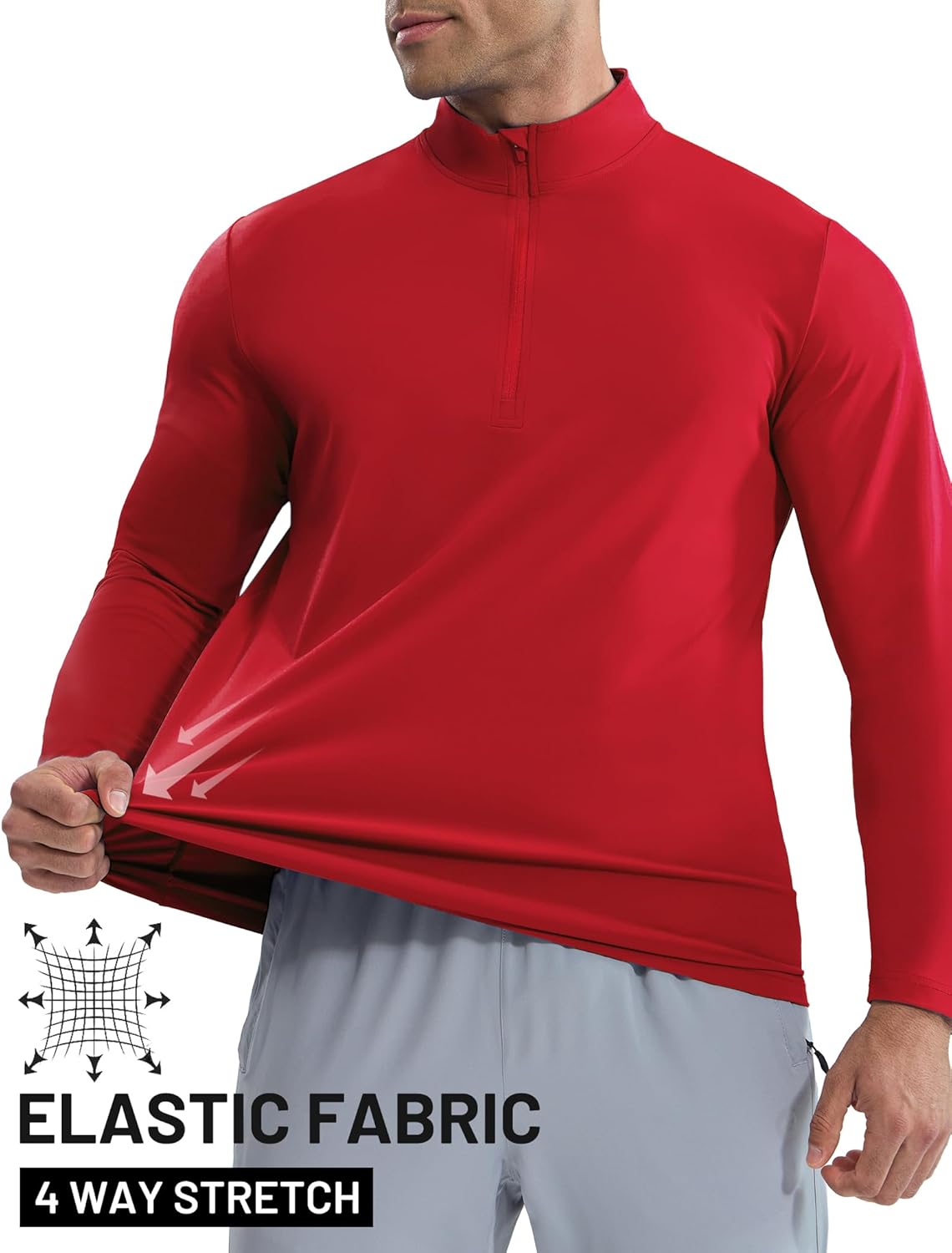 MIER Mens Quarter Zip Pullover Dry Fit Lightweight 1/4 Zip Long Sleeve Shirts for Athletic Running Golf Hiking, UPF 50+ - Image 3