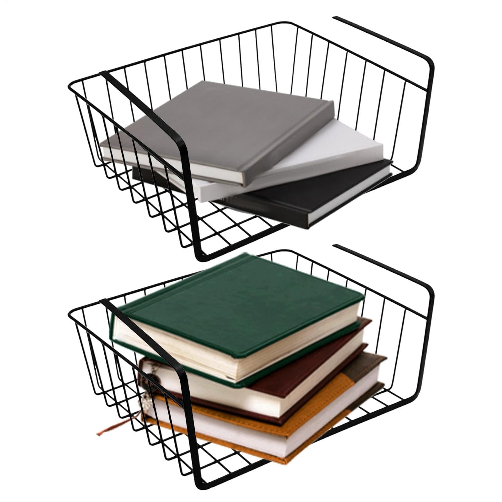 Sous le panier de rangement - Sous l'étagère de cabinet, panier d'organisation d'armoire de cuisine | Organisateur sous étagère de placard pour pantry, comptoir, buanderie