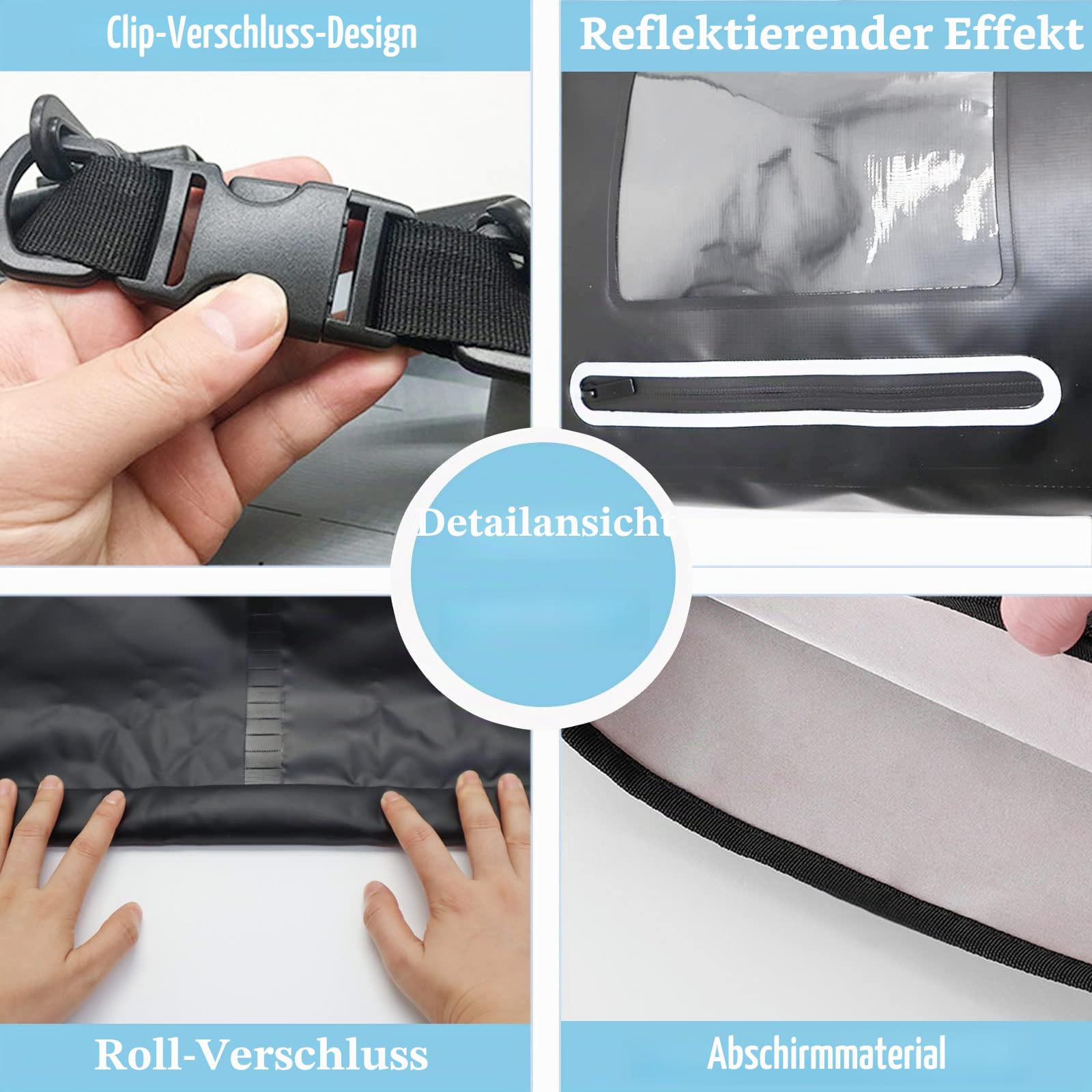 Hodufy Faraday Dry Bag Tote Tasche 15L & wasserdichte Handyhülle,Faraday Bag Laptop & Tablets,Innere Doppelschicht Blocker Tuch wasserdichte Tasche für EMP-Schild von Elektronischen Geräten Signal.