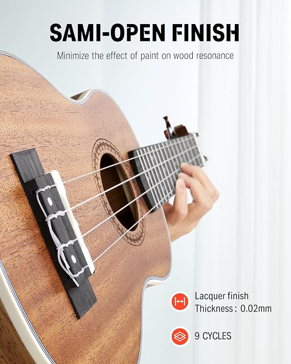 Donner Soprano Ukulele Mahogany Wood 21 inch Ukelele Beginner Kit with Free Online Lesson Gig Bag Strap Nylon String Tuner Picks Ukalalee Yukalalee Bundle Pack DUS-200