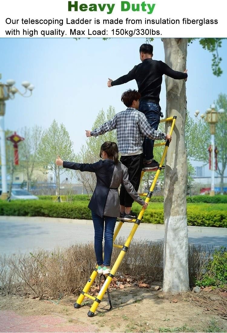 Telescopic Ladder Heavy Duty Insulating Telescoping Ladder, Portable Folding Fiberglass Extension Straight Ladders, for Home Roof Electrical Work, Load 150kg/330lbs (Size : 2m/6.5ft)