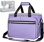 ANITOR Sewing Machine Carrying Case with Removable Bottom Padding, Sewing Machine Bag Fits Most Standard Sewing Machines and Storage Sewing Accessories, for Singer, Brother, Janome, Purple，(Bag Only)