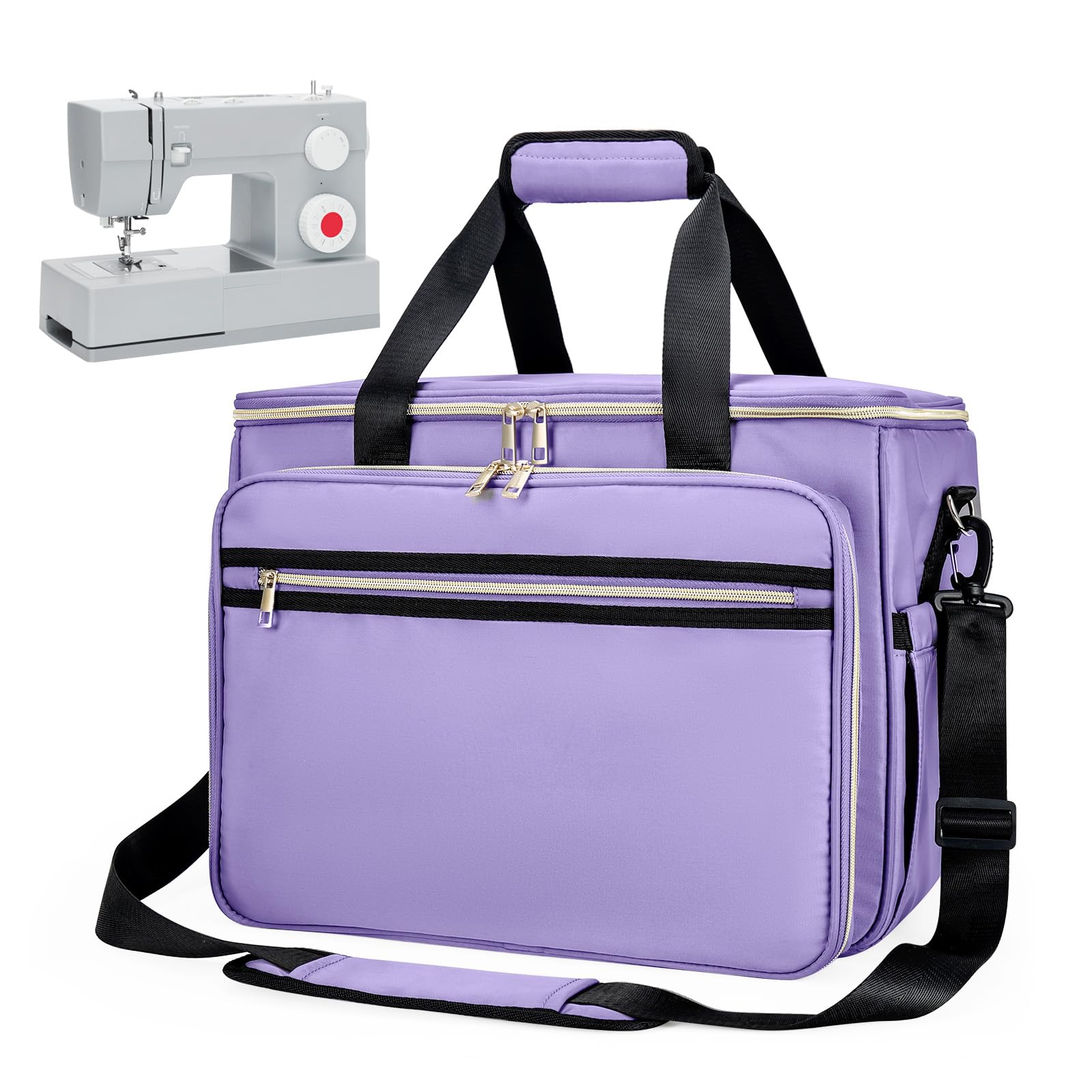 Anitor Sewing Machine Carrying Case with Removable Bottom Padding, Sewing Machine Bag Fits Most Standard Sewing Machines and Storage Sewing