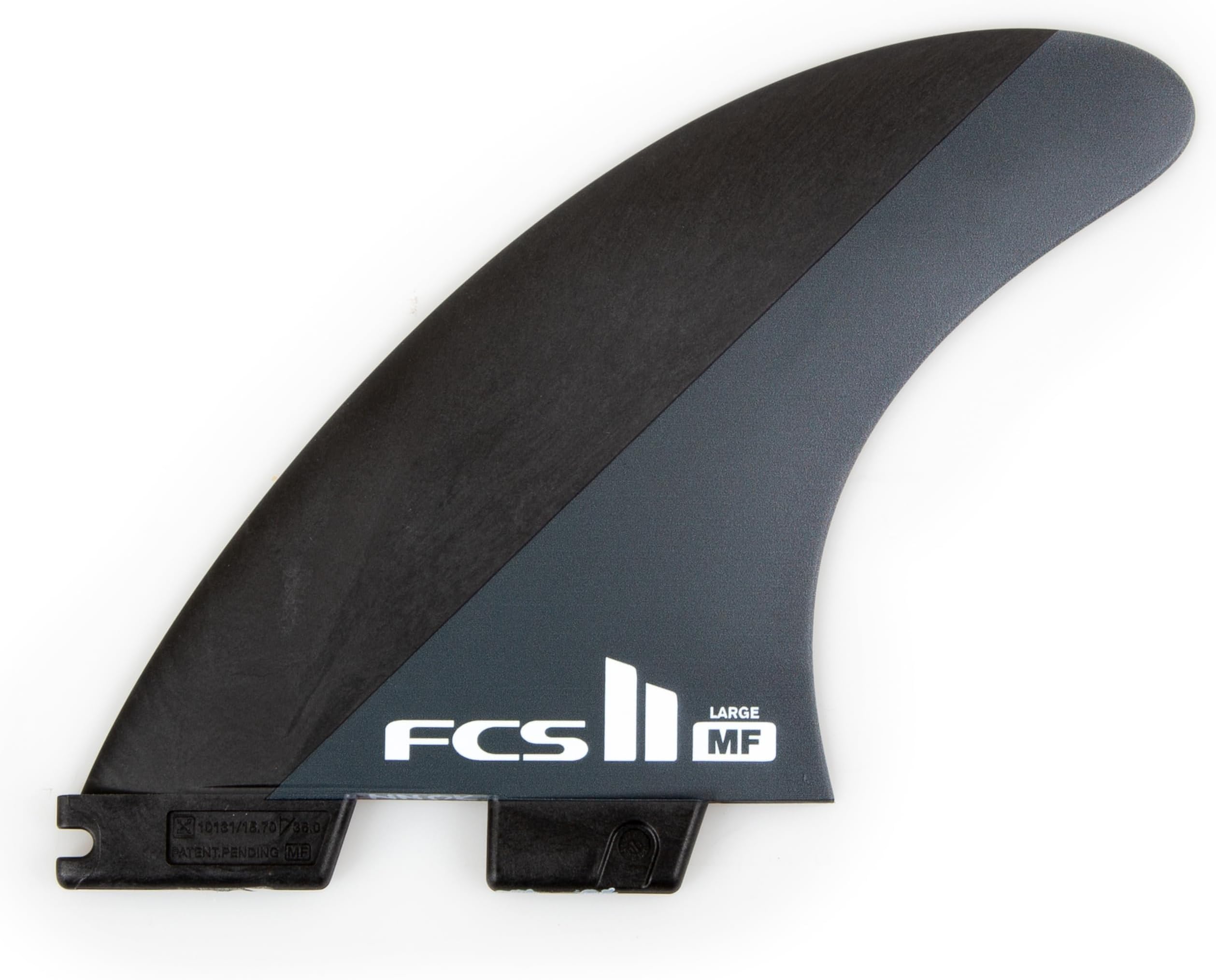 FCS II Mick Fanning Neo Carbon Large Tri Fins - Black / Charcoal | Designed for Power, Speed, & Quick Response, Ideal for Open Face, Down-The-Line Waves & Point and Reef Breaks