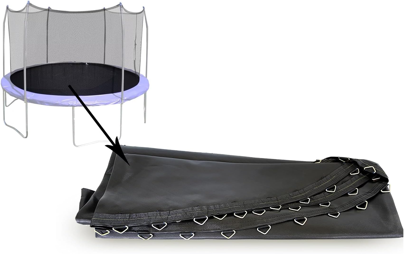 150 Inch Trampoline Mat FITS 14'' Frames has 72 V-Rings FITS 5.5" Springs