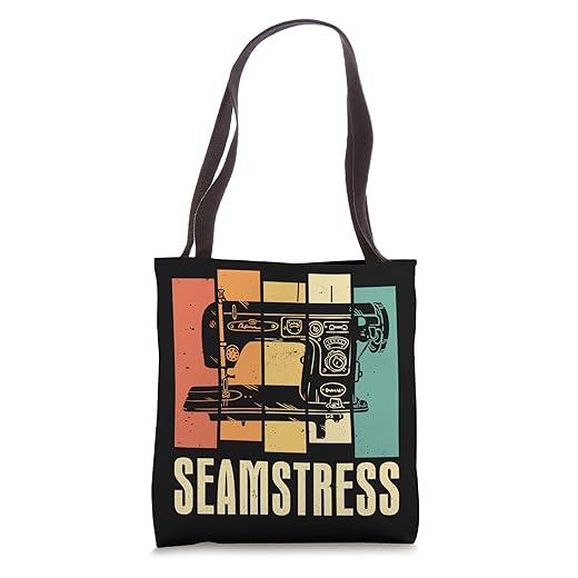 Retro Sewing Machine Dressmaker - Vintage Seamstress Tote Bag