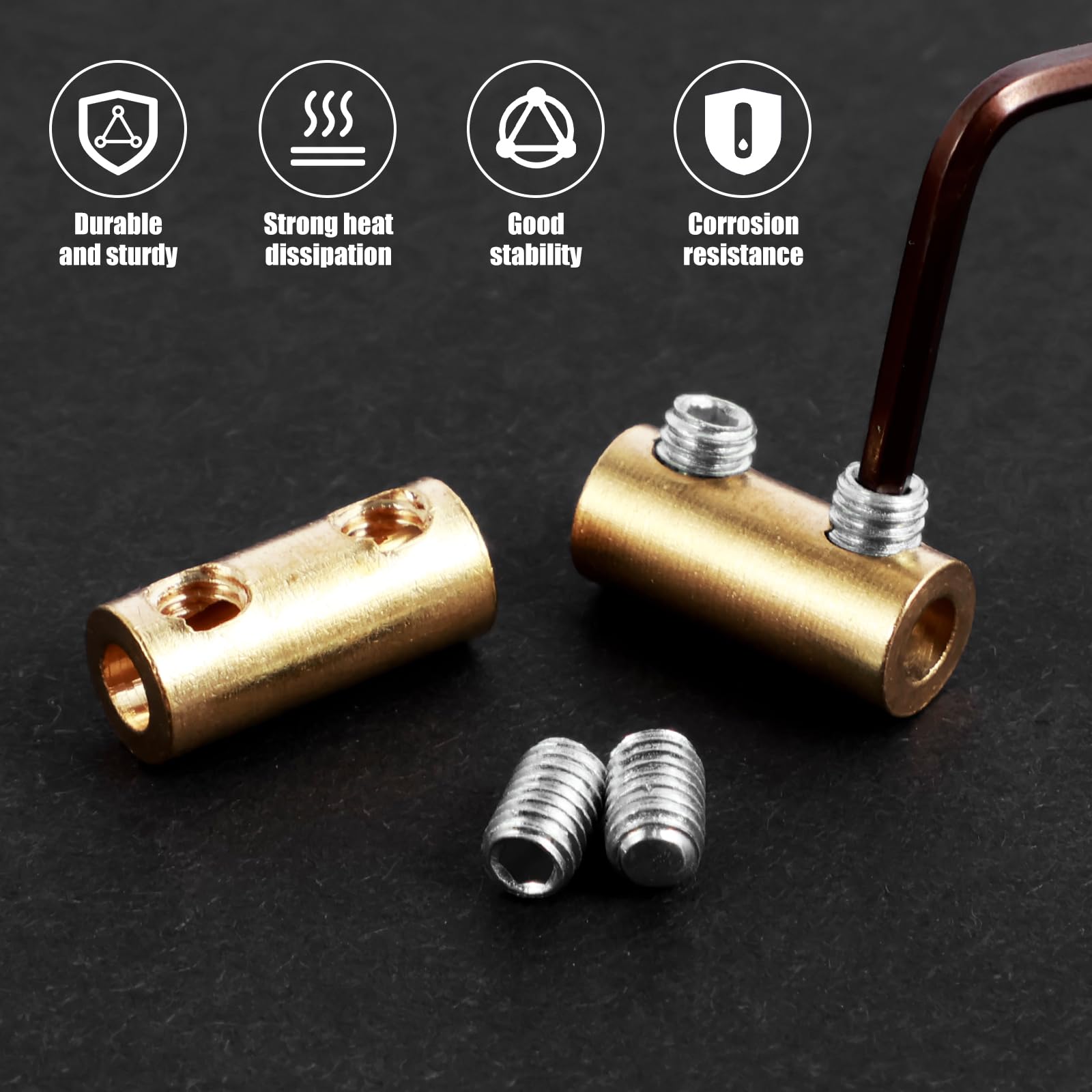 10Pcs Wire Connector Nut Kit, 6 Gauge Splicing Quick Wiring Connector, 60A/80A Copper Connector Waterproof Circuit Wire Connecting Terminal, Copper Wire Connector Nut Kit with Heat Shrink Tubes (A)