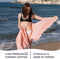 Vista 31 de Oversized Turkish Beach Towel 38’’x71’’ - Set of 2 100% Turkish Cotton Lightweight Sand Free Quick Dry Pool Towels Extra Large Bath Towels for