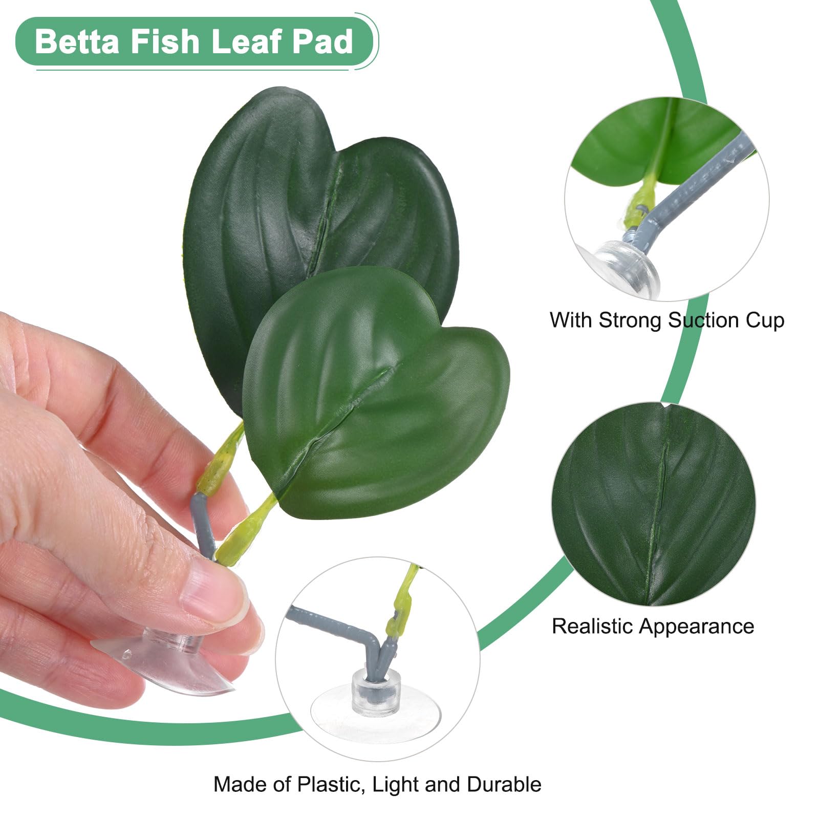 M METERXITY 1-Pack Betta Fish Leaf Pad, Hammock Plant Leaf Pad - Image 2