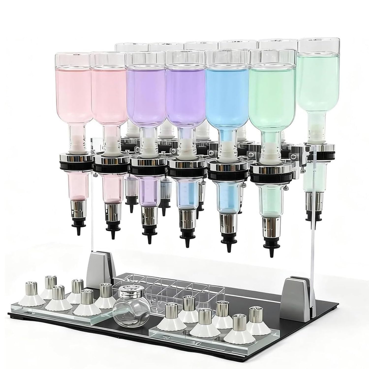Dispenser manuale di profumi, riempitivo liquido da tavolo a 8 teste, capacità 200 ml, pompa regolabile per profumi, liquori, birra