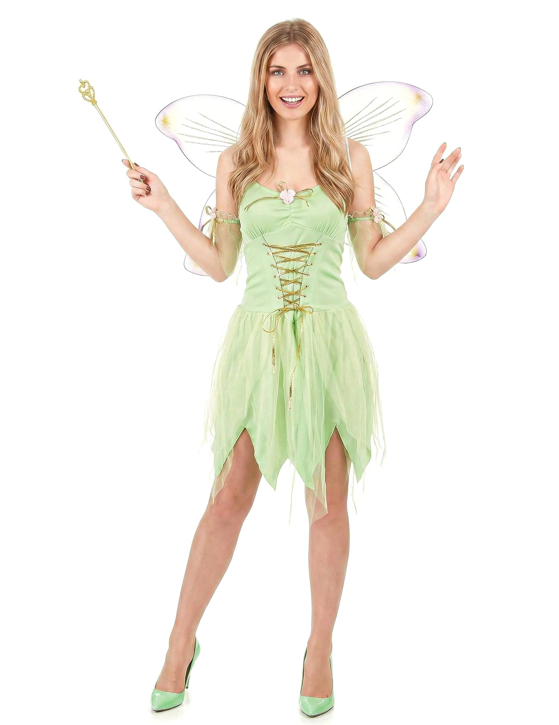 LUCIDA Disfraz de hada verde corset para mujer