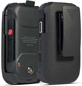 Nakedcellphone Holster for Kyocera DuraXV Extreme, DuraXE Epic, DuraXA Equip, [Rotating/Ratchet] Belt Clip Flip Phone Holder Case for Verizon E4810 E4811, AT&T FirstNet E4830, US Cellular E4831, Black | Also Fits DuraXE Epic, DuraXA Equip Flip E4810, E4811, E4830, E4831, Rotating Holder Case with Secure Latch