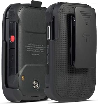 Nakedcellphone Holster for Kyocera DuraXV Extreme and DuraXE Epic and DuraXA Equip Black Rotate/Ratchet Belt Clip Flip Phone Holder Case for Verizon E4810 AT&T FirstNet E4830 US Cellular E4831