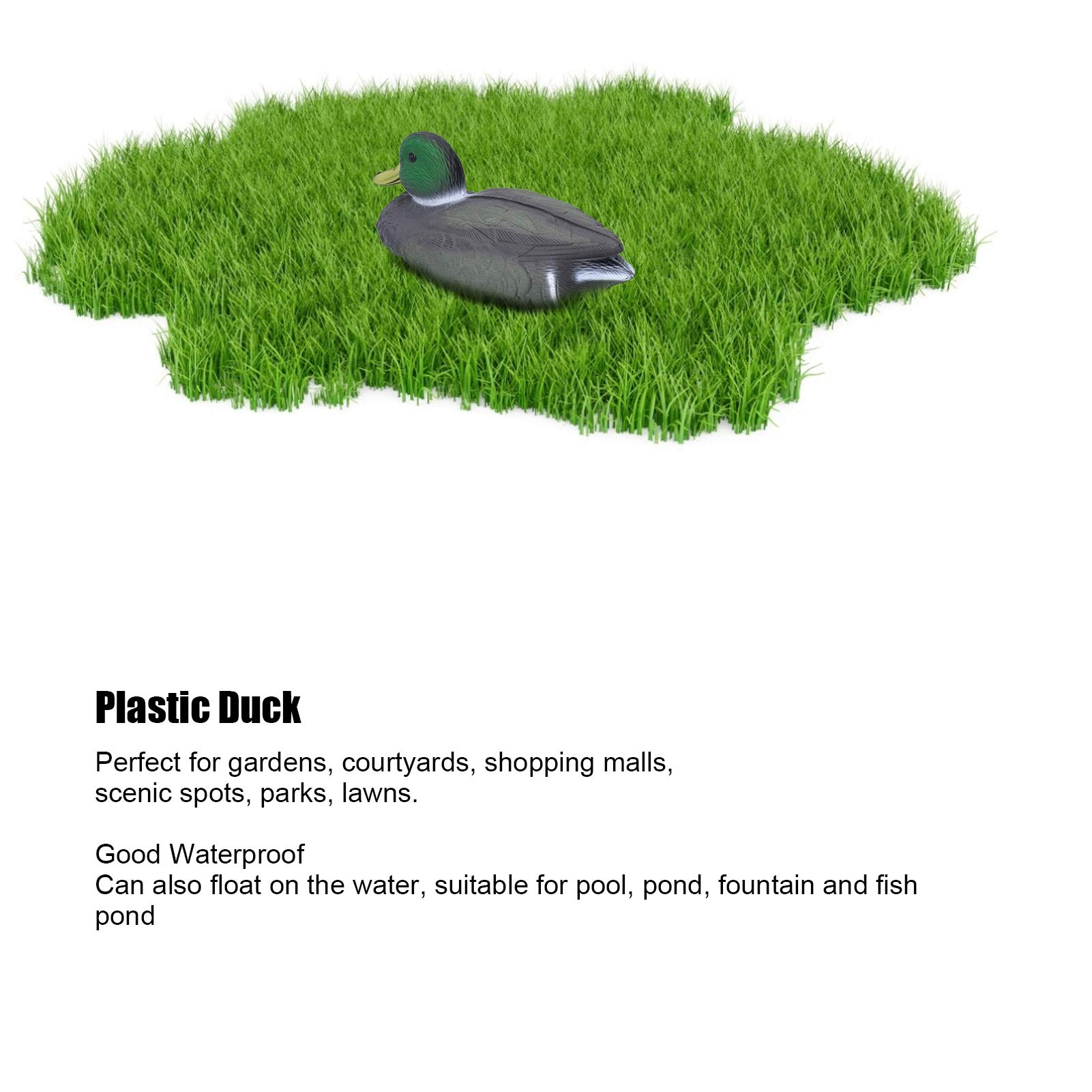 Plastic Duck, Floating Duck Decoy Simulation Hunting Duck for Garden Pool Yard Lake Decoration 26x11.5cm (Yuanyang Gong)