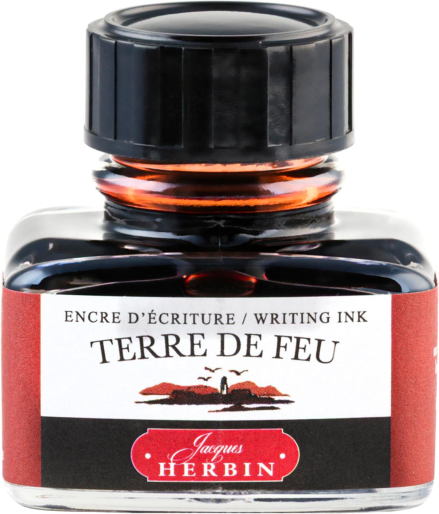 13047T - One 30 ml Bottle of Ink for Fountain pens and Roller pens, Terre de feu/Land of Fire - Made in France - Calligraphy - Writing