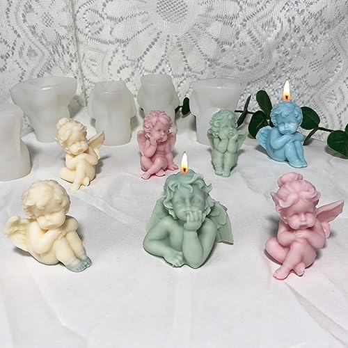 Miniatura 5 de ZAKVOOR Molde de vela en forma de ángel, molde de silicona de fundición de resina para el día de San Valentín, velas de aromaterapia, cera, yeso,