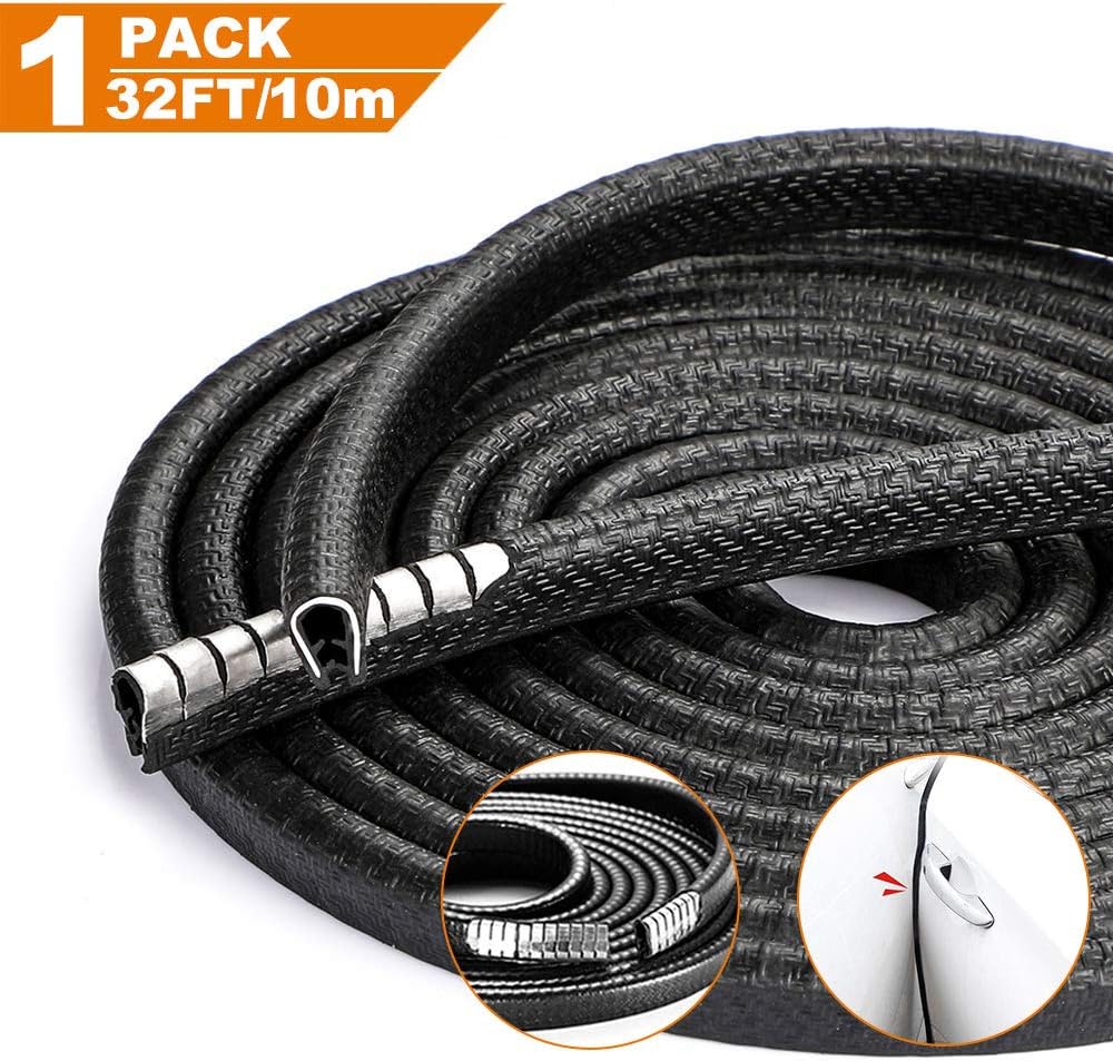 Car Door Protector Strips 32 Foot/10 Meter | Car Door Edge Guard | Waterproof U Shape Rubber Seal Strip for Most Car