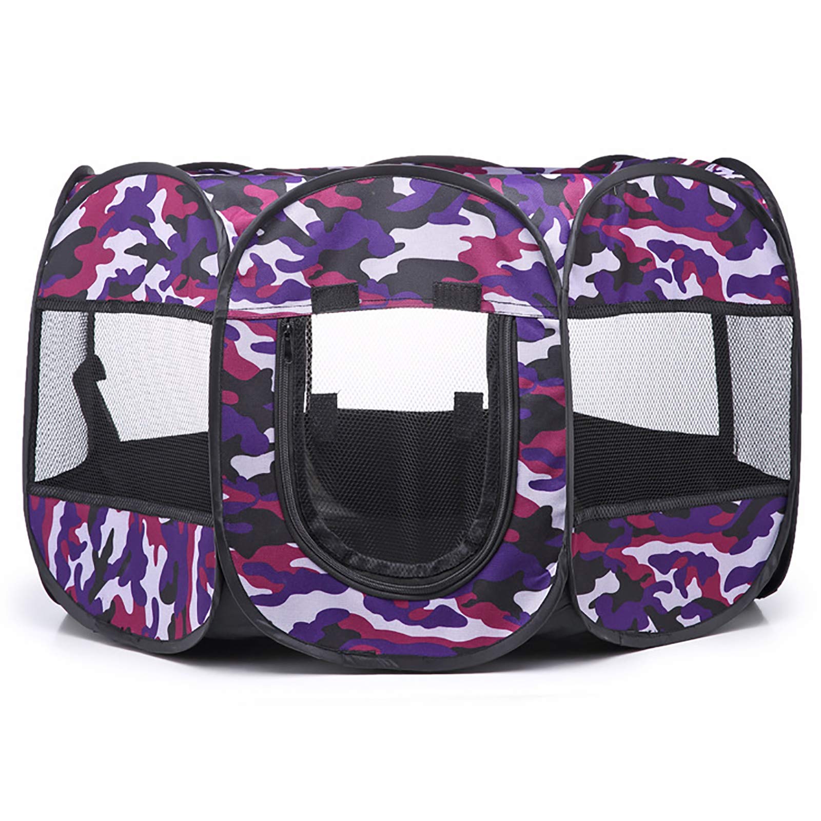 Box per animali domestici, box pieghevole per animali Corsa per cani da viaggio Recinzione per gatti per gli spostamenti Box per cuccioli in poliestere per cani, gatti, conigli,Viola,M:90*90* 60cm