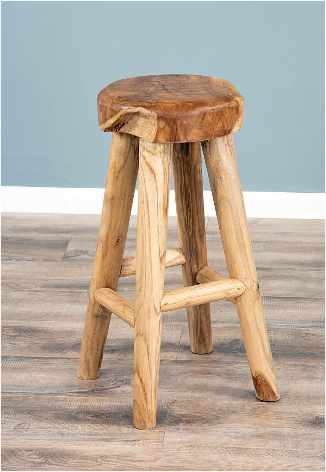 Sustainable Furniture UK Ltd - Alpine Chunky Teak Bar Stool