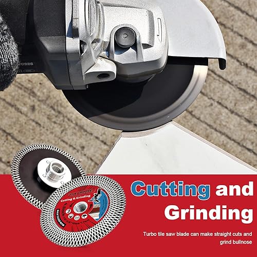 Miniatura 5 de Hoja de corte de azulejos de 4.5 "Hoja de diamante con brida para cortar y moler azulejos de porcelana granito mármol