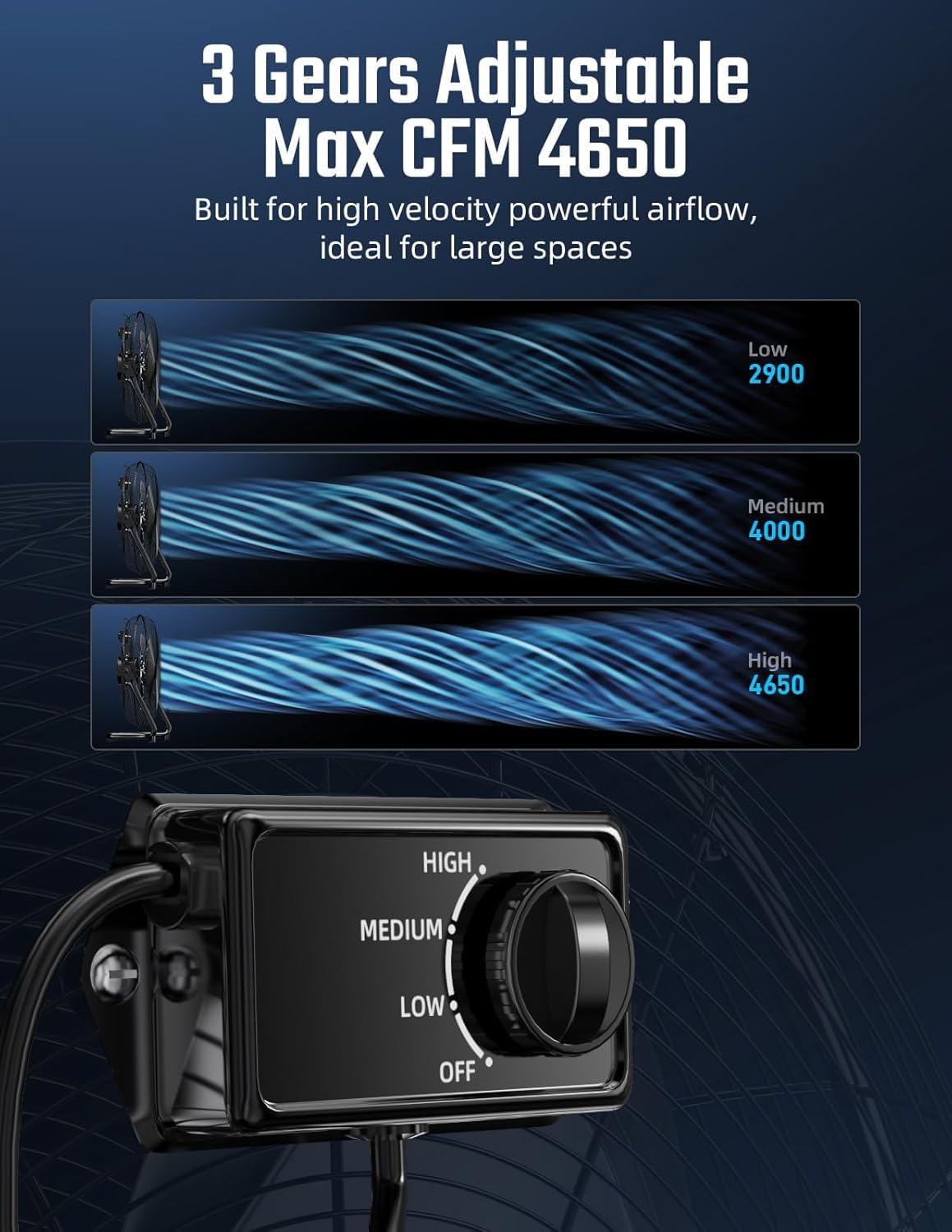 Simple Deluxe Comfort Zone Cradle Floor Fan, 12 Inch 3-Speed High Velocity, 230 Degree Adjustable Tilt, All-Metal, Carry Handle, Rubber Feet,Ideal for Home, Bedroom & Office, Black