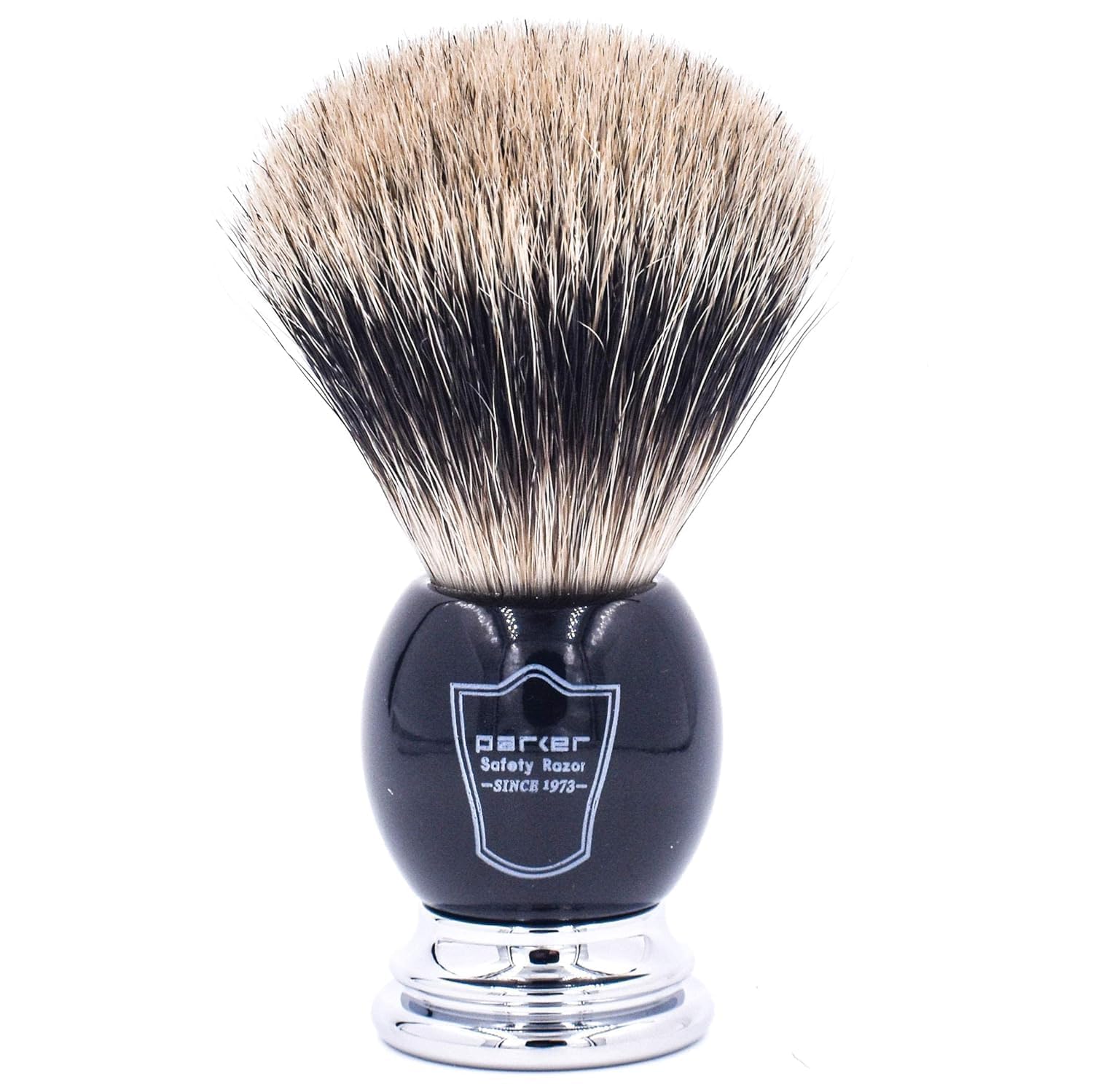 Parker zestaw do golenia 71R Deluxe Pędzel z czystą szybkością, chromowany uchwyt, maszynka do golenia Parker Double Edge i 5 wkładów do żyletek Parker Premium Double Edge
