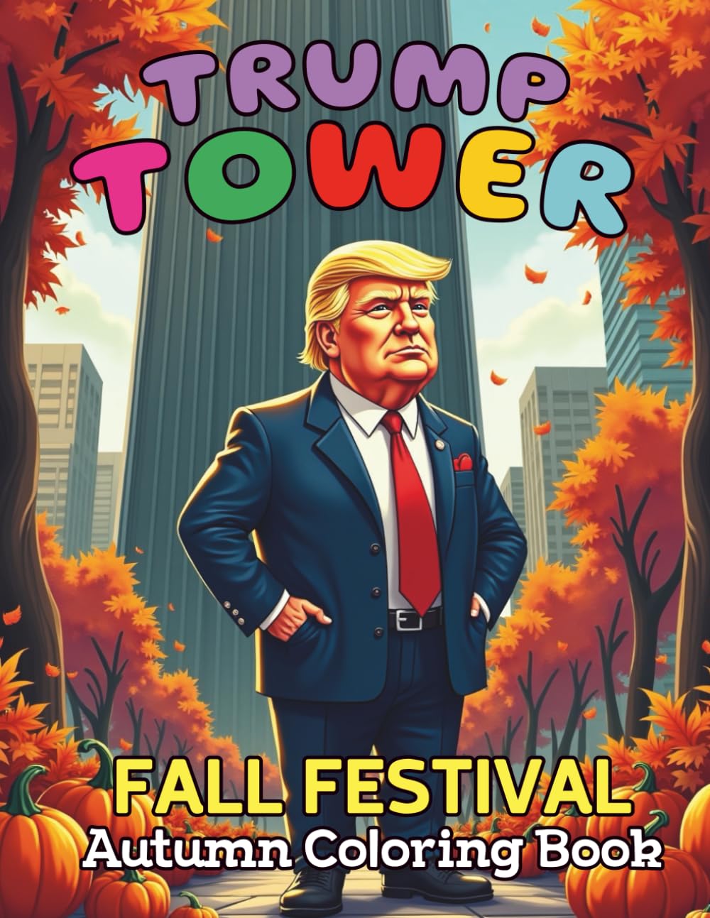 Trump Tower Fall Festival An Autumn Coloring Book For Kids and Adults: Celebrate Fall with Patriotic Charm Rustic Scenes and Relaxing Pages