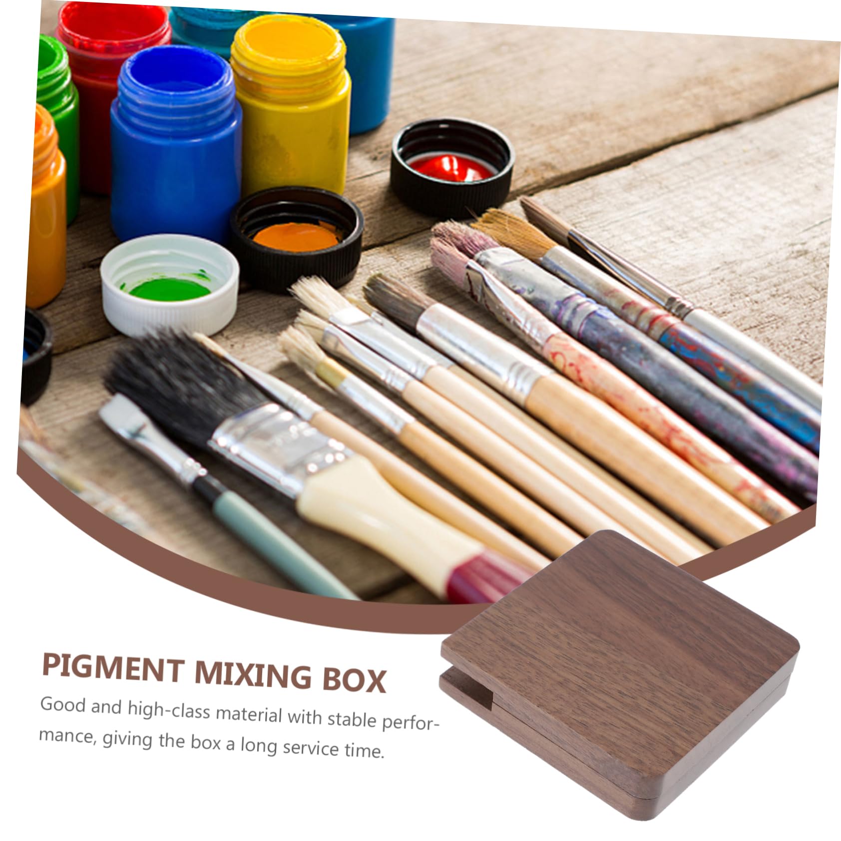 Operitacx 3stücke Holz-Wasserfarben-Palette Mit Fächern Tragbare Pigmentbox Für Aquarellfarben Und -farbmischungen Für Künstler Schüler Hochwertigem Walnussholz